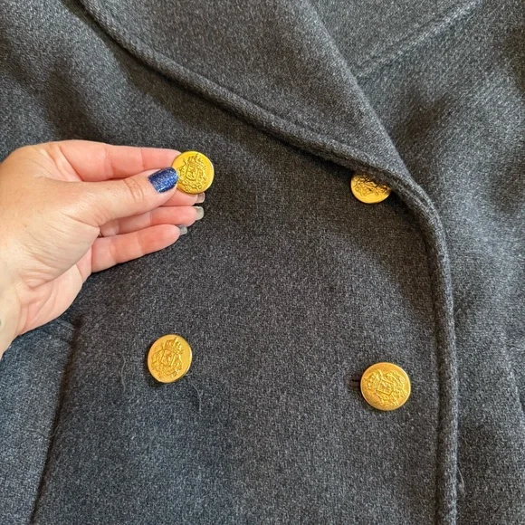 J. Crew Stadium cloth by Nello Gori double breasted wool vented peacoat - Picture 3 of 14